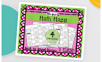 4th Grade Math Maze | Back to School Review