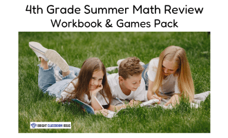 4th Grade Summer Math Review Workbook & Games Pack