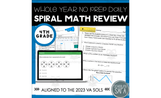 4th Grade Whole Year Math Spiral Review Morning work/Homework