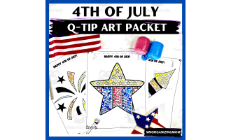 4th of July Q-Tip Art Packet