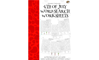 4th of July Word Search Worksheets