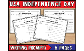 4th of July Writing and Drawing Prompts Worksheets