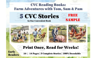 5 CVC Decodable Readers in One Book: Science Of Reading | FREE SAMPLE