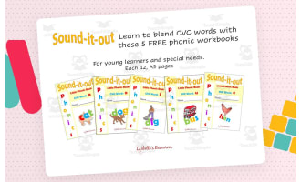 5 CVC Phonic Workbooks a, e, i, o, u