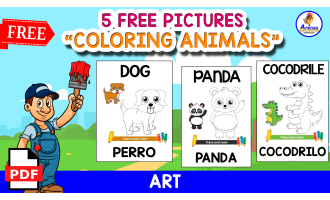5 FREE COLORING PAGES OF ANIMALS | 5 ANIMALS