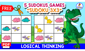 5 FREE GAMES OF SUDOKUS WITH DINOS | For Kids