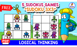5 FREE SUDOKUS OF ROBOTS | FREE RESOURCE