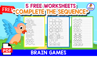 5 FREE WORKSHEETS | COMPLETE THE SEQUENCE