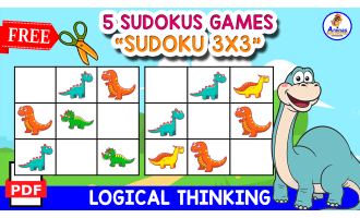 5 GAMES OF SUDOKU | MADE WITH DINO THEMED