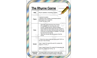 5 Minute Game: The Rhyme Game