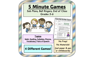 5 Minute Games Bundle: Super Simple No-Prep Games for Elementary Students (ELA & Math)