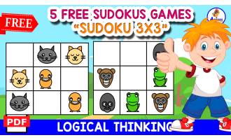5 SUDOKUS GAMES | ANIMALS THEMED