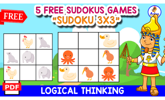 5 SUDOKUS GAMES OF ANIMALS | FREE RESOURCE