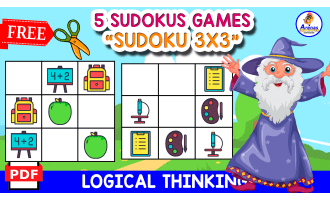5 SUDOKUS GAMES OF SCHOOL ICONS | FREE RESOURCE