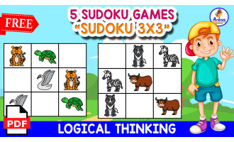 5 SUDOKUS GAMES WITH ANIMALS | FREE RESOURCE FOR KIDS