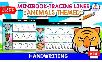 5 TRACING WORKSHEETS | Animals Theme