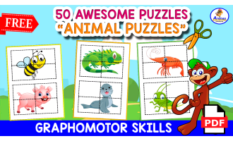 50 AWESOMES PUZZLES | Animals Theme