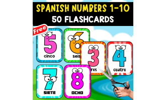 50 FLASHCARDS OF NUMBERS IN SPANISH | 1 TO 10