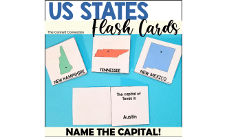 50 US States and Capitals Foldable Flash Cards