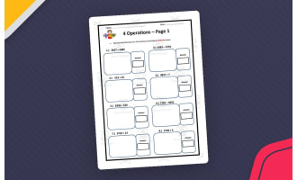 5th Grade Four Operations Worksheet