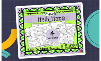5th Grade Math Maze | Back to School Review