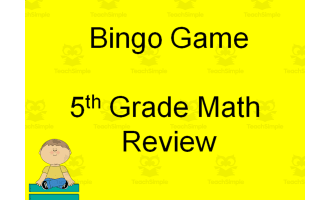 5th Grade Math Review Bingo Games