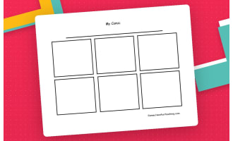 6-Box Comic Strip Template Worksheet