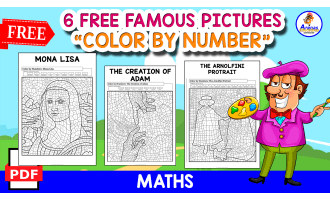 6 FREE FAMOUS PCITURES | COLOR BY NUMBER