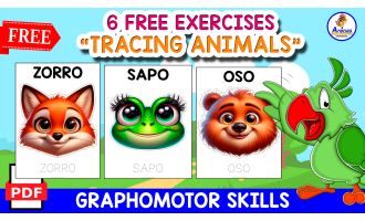 6 FREE IMAGES | TRACING SPANISH ANIMALS