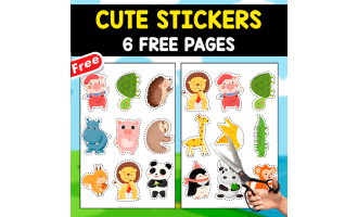 6 FREE PAGES OF CUTE STICKERS | FOR KIDS