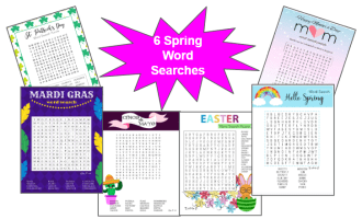 6 Spring Word Searches