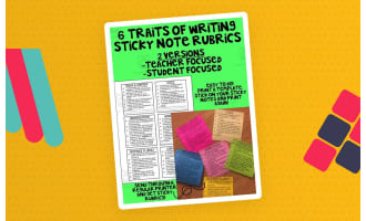 6 Traits of Writing Sticky Note Rubrics