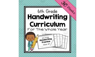 6th Grade Handwriting Curriculum | Year-Long Printable Workbook | Sixt