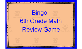 6th Grade Math Bingo Review Games