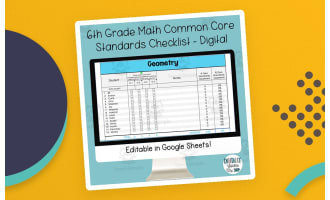 6th Grade Math Common Core State Standards Checklist - Digital