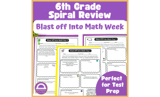 6th Grade Math Spiral Review: Space-Themed