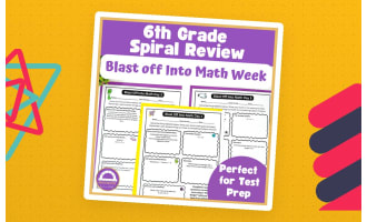 6th Grade Math Spiral Review: Space-Themed
