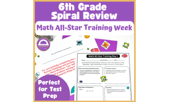 6th Grade Math Spiral Review: Sports-Themed