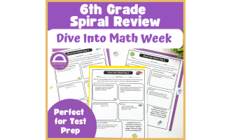 6th Grade Math Spiral Review: Underwater-Themed
