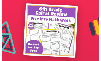 6th Grade Math Spiral Review: Underwater-Themed