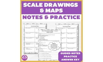 6th Grade Scale Drawings & Maps – Guided Notes & Word Problems
