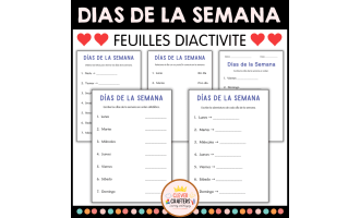 7 Days of The Week Worksheets in Spanish
