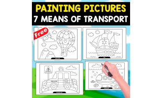 7 MEANS OF TRANSPORT | FOR PAINTING AND COLORING