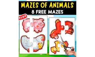 8 FREE MAZES OF ANIMALS | FUNNY ACTIVITY