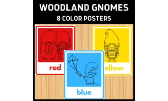 8 Woodland Gnomes Color Posters