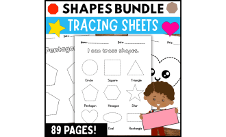 89 Shape Tracing Worksheets For Preschool kindergarten Practice Math