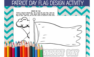 9-11 FLAG DESIGN TEMPLATE, PATRIOT DAY BRAINSTORM WORKSHEET, MIND MAP