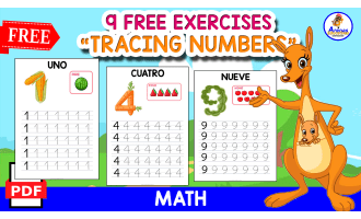 9 FREE EXERCISES | TRACING NUMBERS 1 TO 9
