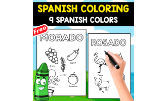 9 SPANISH COLORS | VOCABULARY IN ENGLISH | MINIBOOK