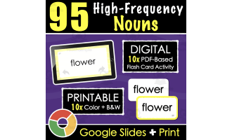 95 High-Frequency Sight Words NOUNS | PDF and Printable Flash Cards
